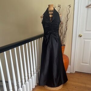 Tadashi Vintage Elegant Black Halter gown Made in USA